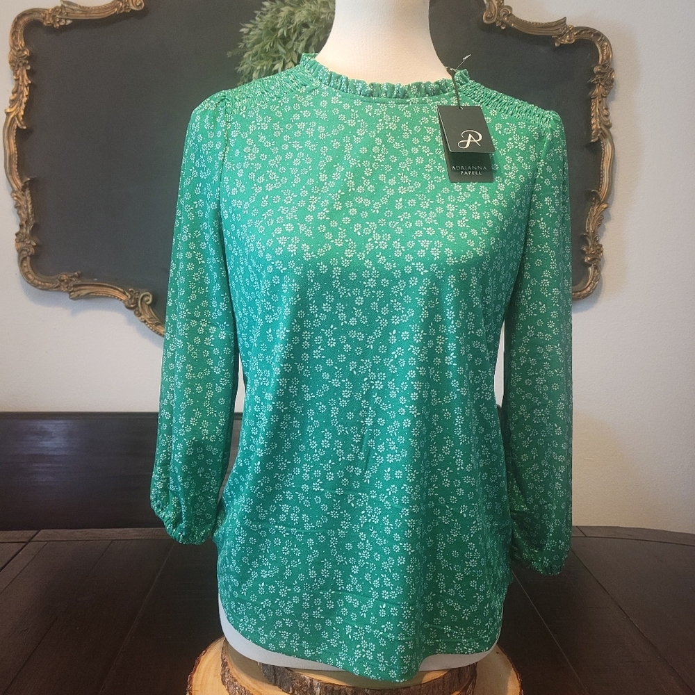 ADRIANNA PAPELL🖤 blouse, NWT, Size Small